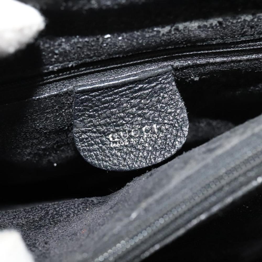 GUCCI Bamboo Hand Bag Suede Black Gold 002 1186 0260 Auth ep8145 - Picture 14 of 16